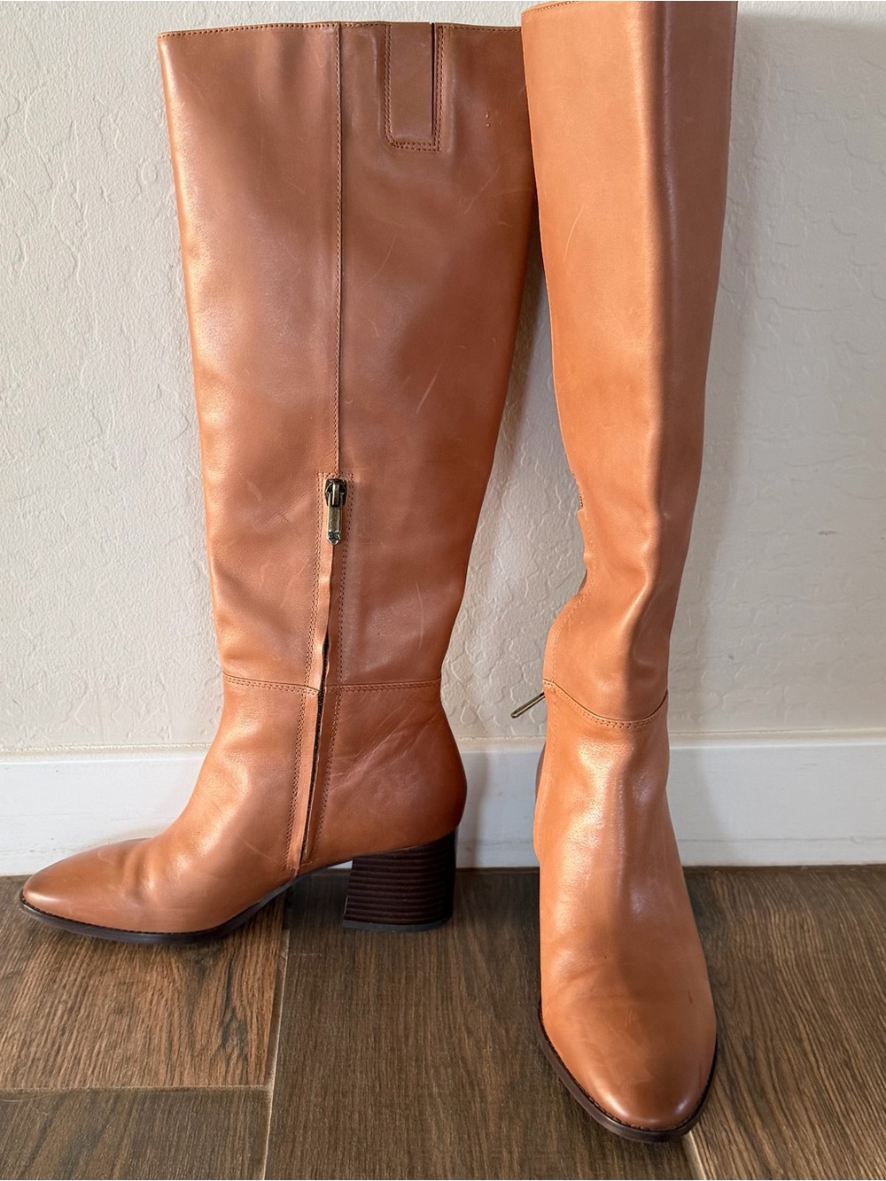 Sam Edelman Kerby Women's Knee-High Leather Boot in Tan - Picture 3 of 8
